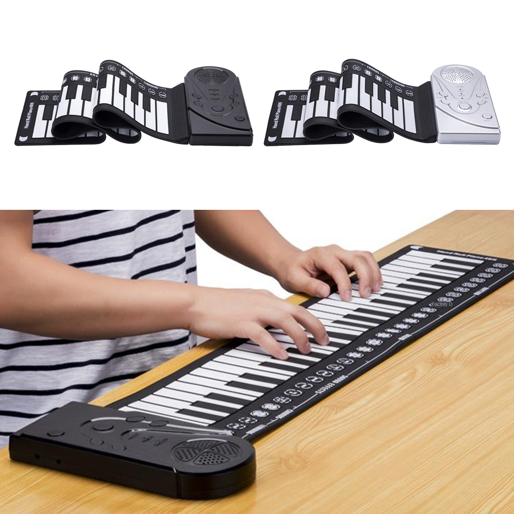Electronic 49 Keys Roll Up Piano Keyboard Recording Feature for Beginners
