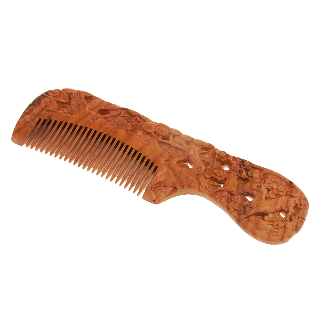 Handmade Wooden Comb Anti-Static Fine Tooth Comb Care Comb for Kids&Adults