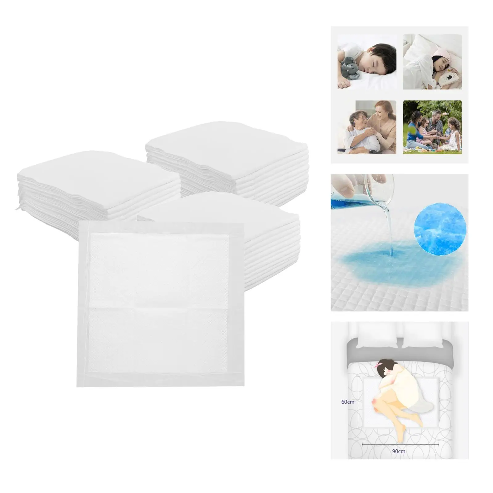 Pack of 30 Absorbent Disposable Incontinence Bed Pads Protection Sheets Baby Changing Mat Covers