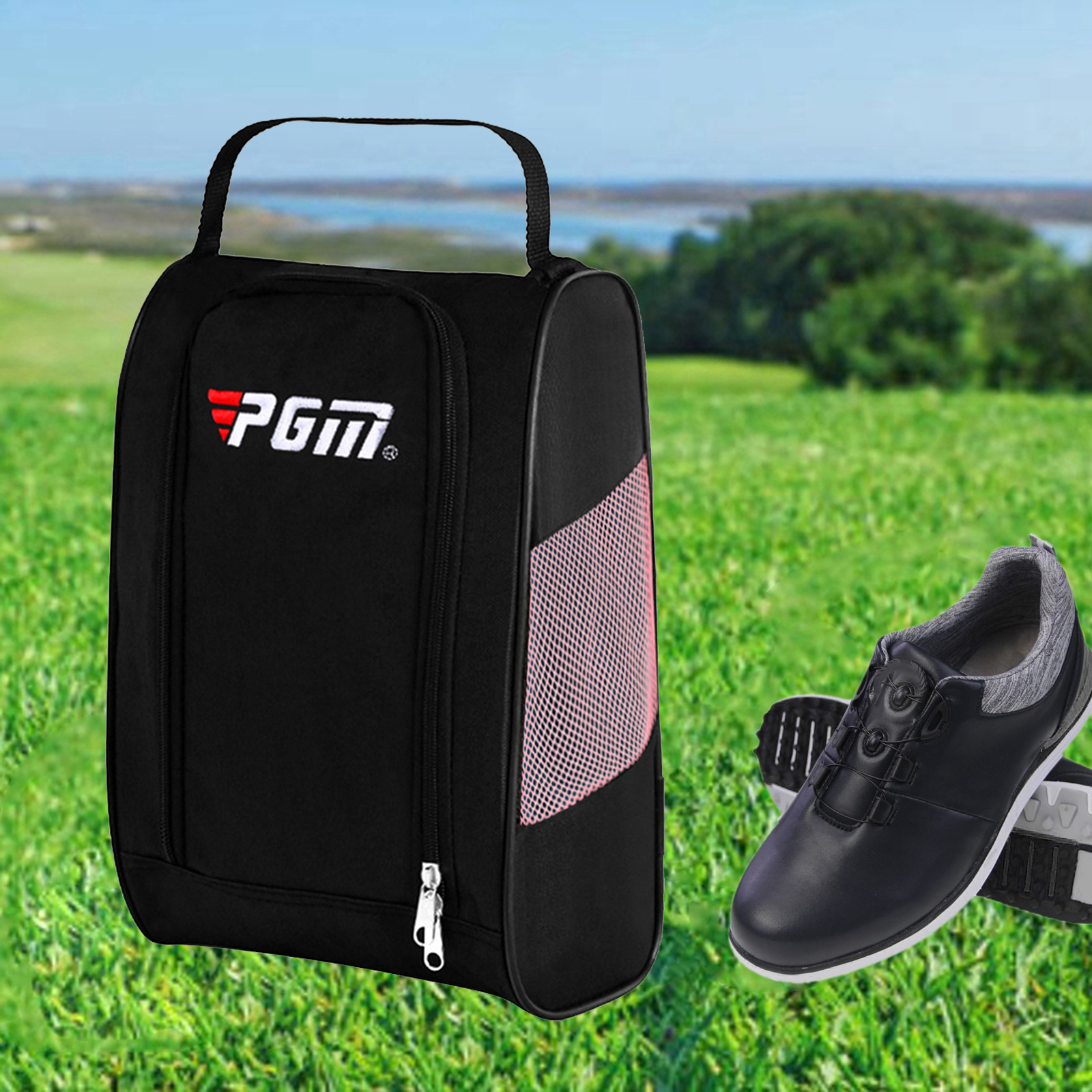 Golf Shoes Bag Zipped Sports Bag Shoe Case Golf Shoe Bag - Zippered Shoe Carrier Bags Storage Organizer Pouch for Women Men