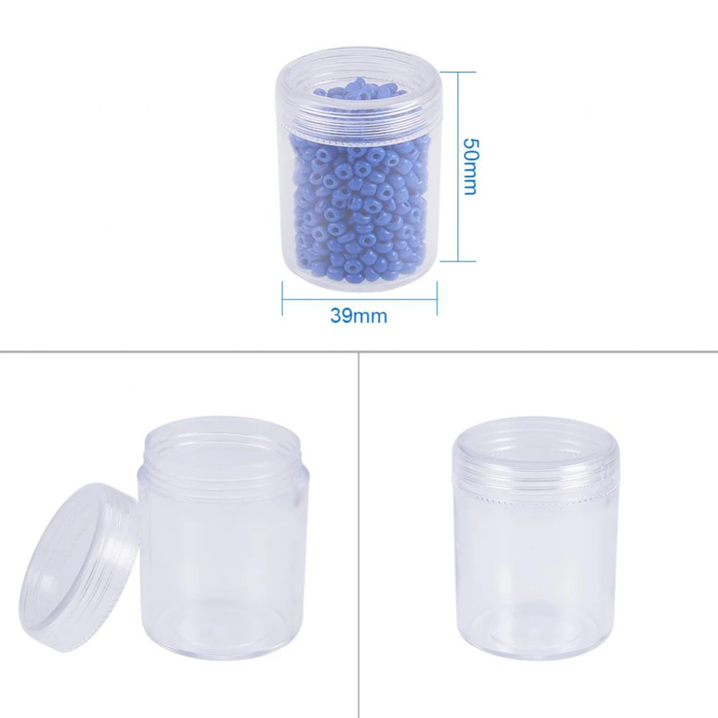 24x Clear Empty Box Jewelry Beads Cosmetic Containers Jar Bottles