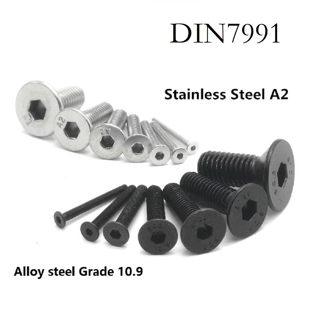 M10 M12 8mm 12mm DIN7991 304 Stainless Steel FLAT HEAD Socket Screws Bolt A2-70 