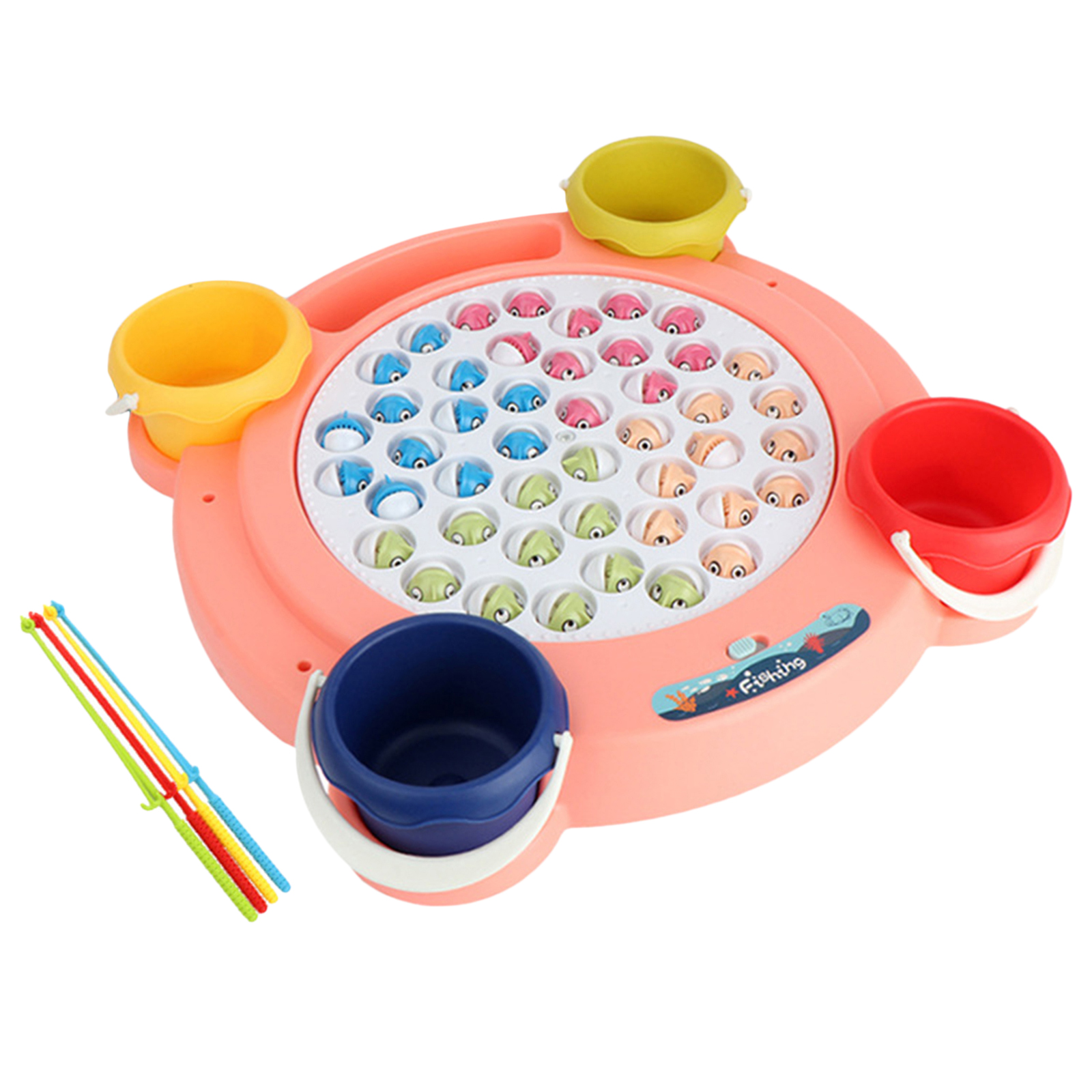 Electric Fishing Game Toy Set w/Rotating Pool 45 Fish Educational Toys Gifts