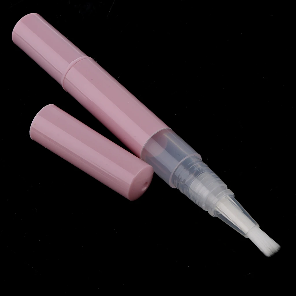 5Pcs 3ml Portable Empty Twist Pen with Brush Cuticle Oil Container Lip Gloss Balm Nail Polish Tube