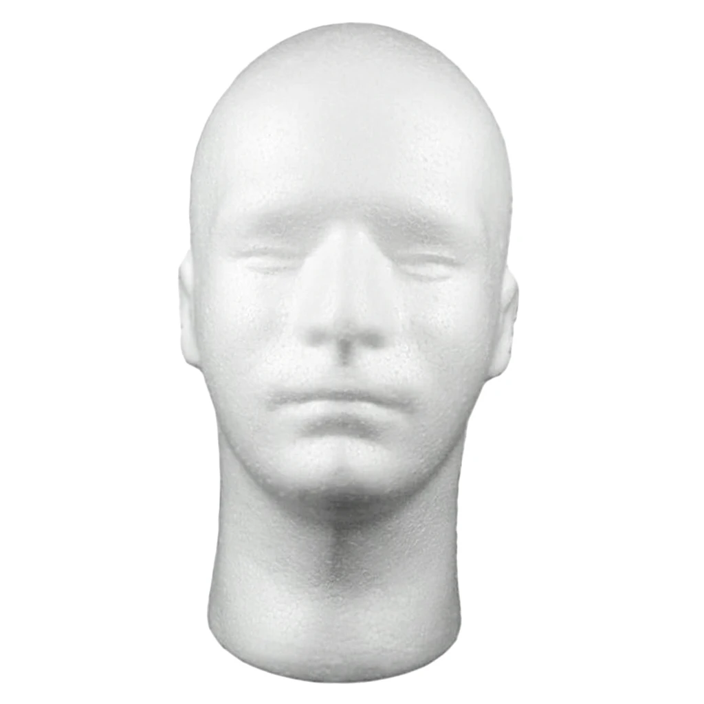 Male Hair Wigs Display Mannequin Head Manikin for Headwear Headphone 20``