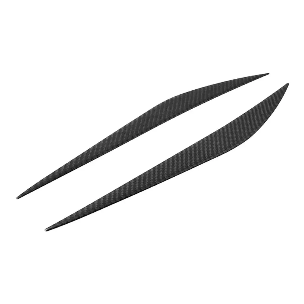 Compatible with Carbon Fiber Headlight Eyebrow Eyelid Cover Trim for  3 Series F30 2013 2014 2015 2016 2017 (2PCS Black