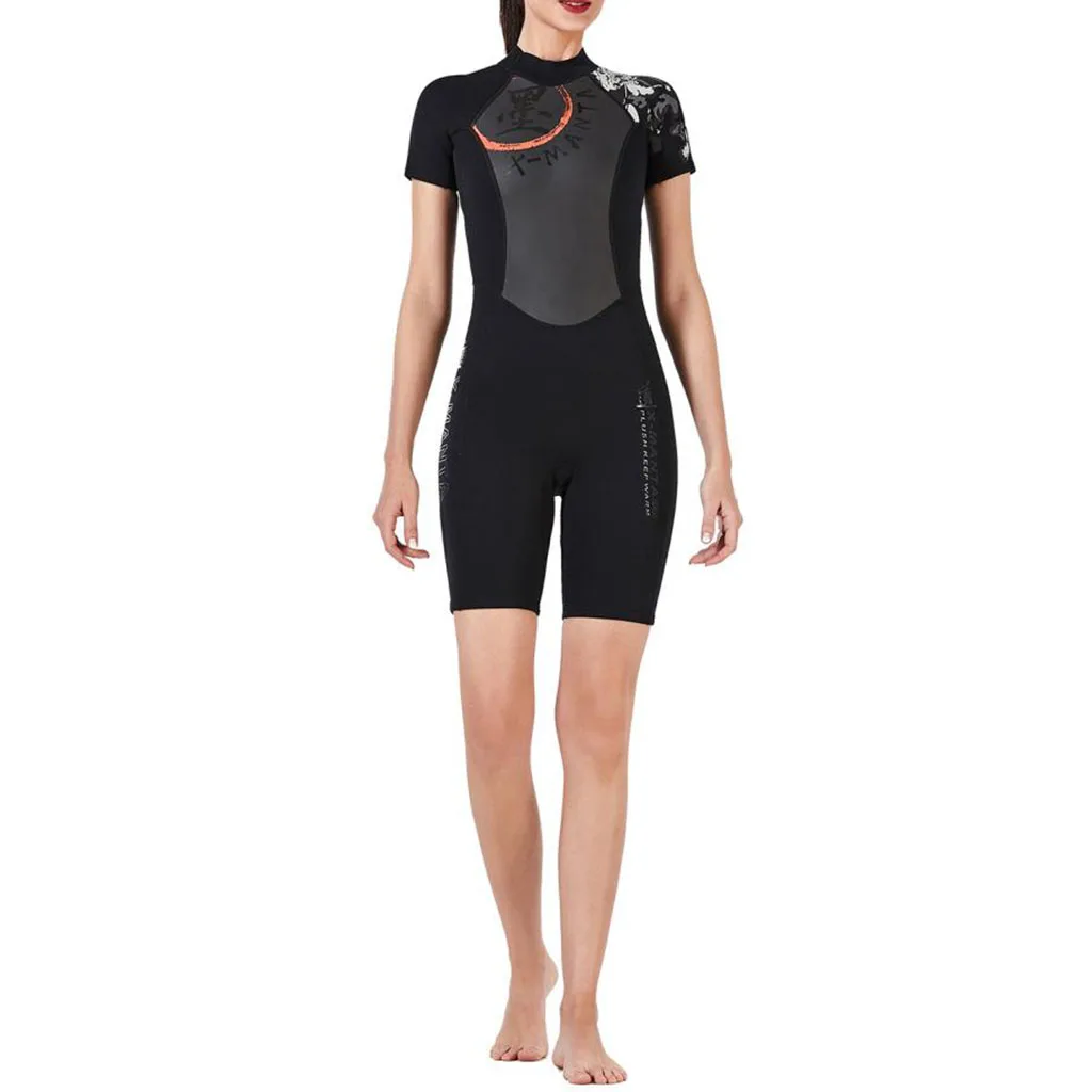 3mm Neoprene Lady Short Sleeve Wetsuit Dive Shorty Suit Snorkeling Full Suit