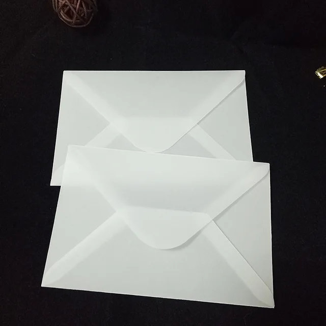 100pcs/lot Blank Translucent vellum envelopes DIY Multifunction Gift card  envelope with seal sticker for wedding birthday