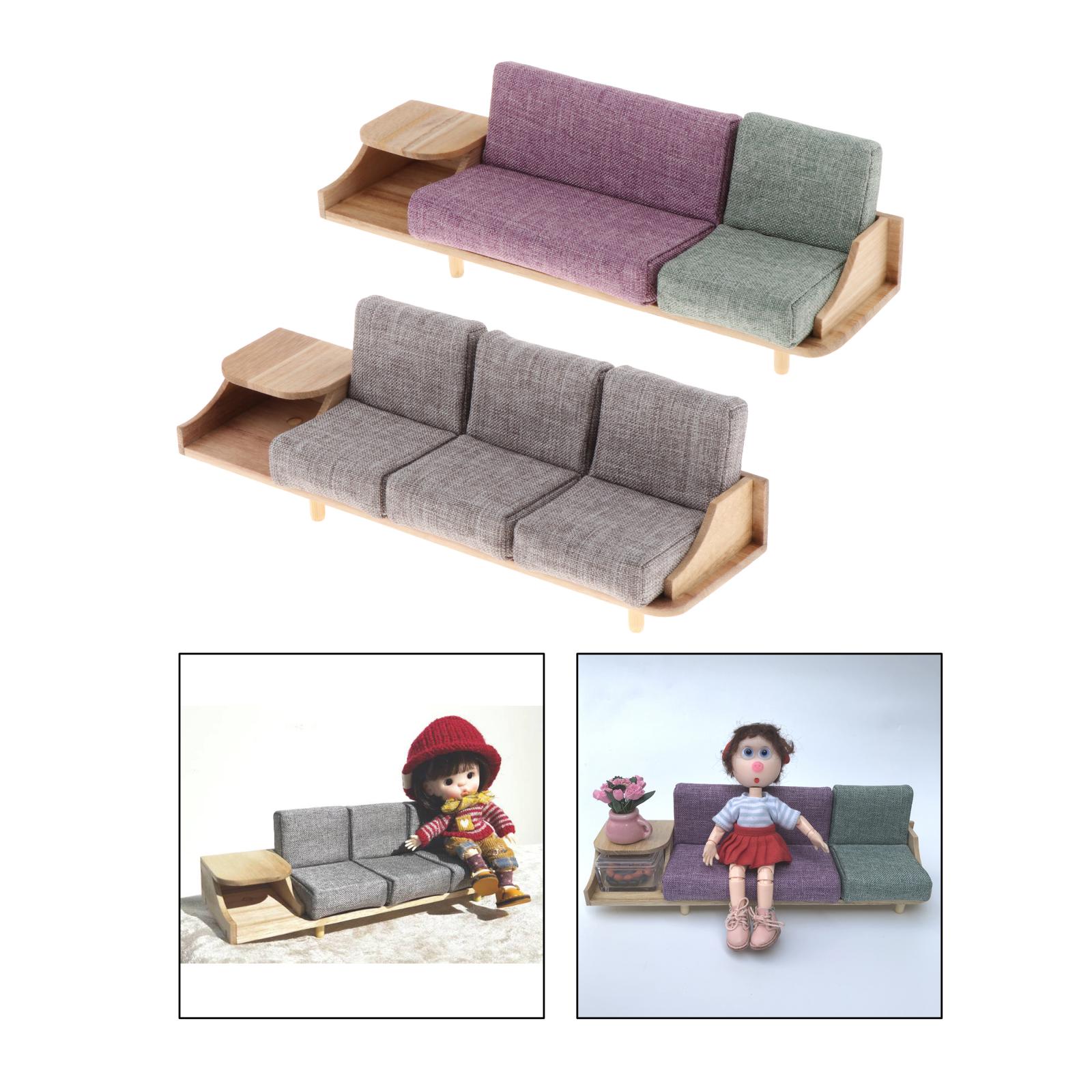 Dollhouse Furniture 1/12 Mini Sofa Cabinet Miniature for Doll House Decor