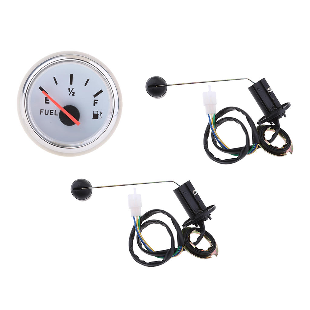 3 X Boat Marine Fuel Level Gauge LED +fuel Guage Level Sensor White