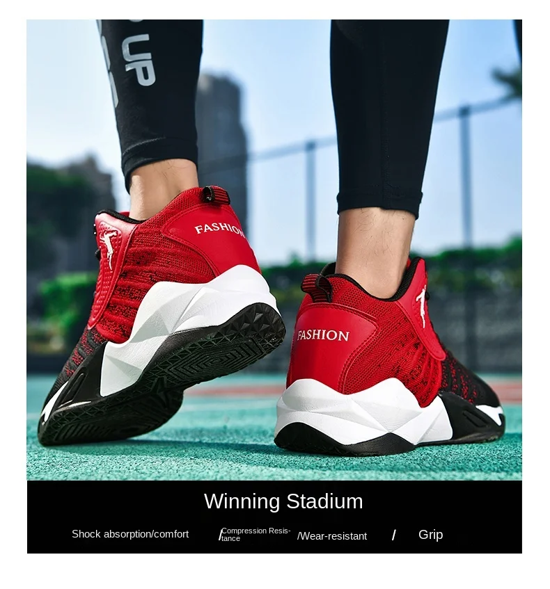 Zapatillas de baloncesto de alta calidad para hombre y mujer, zapatos deportivos transpirables resistentes al desgaste con amortiguación de aire, Unisex