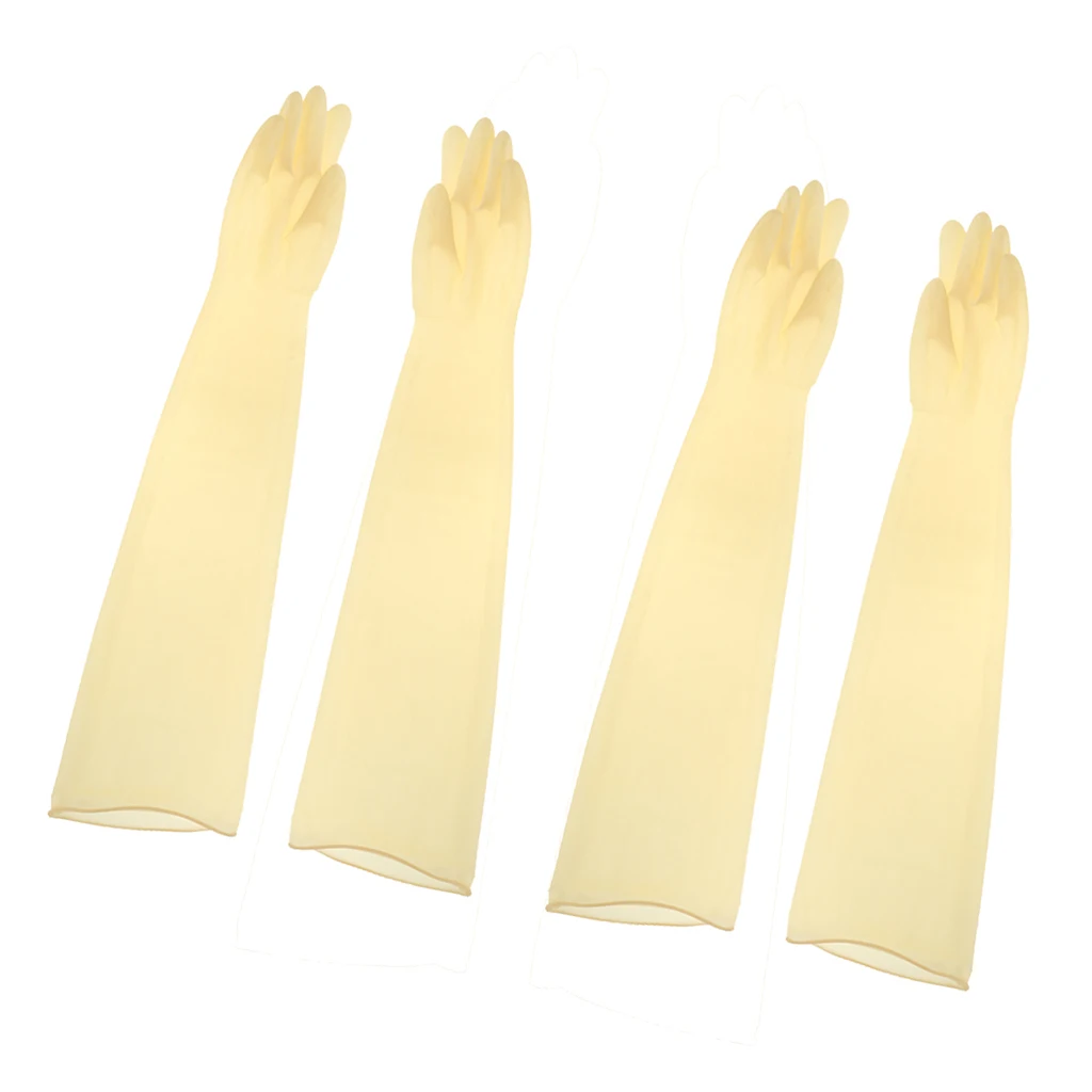 2 Pairs 75cm/30`` Anaerobie Glove Box Rubber Work Gloves Long Sleeve Anti Acid