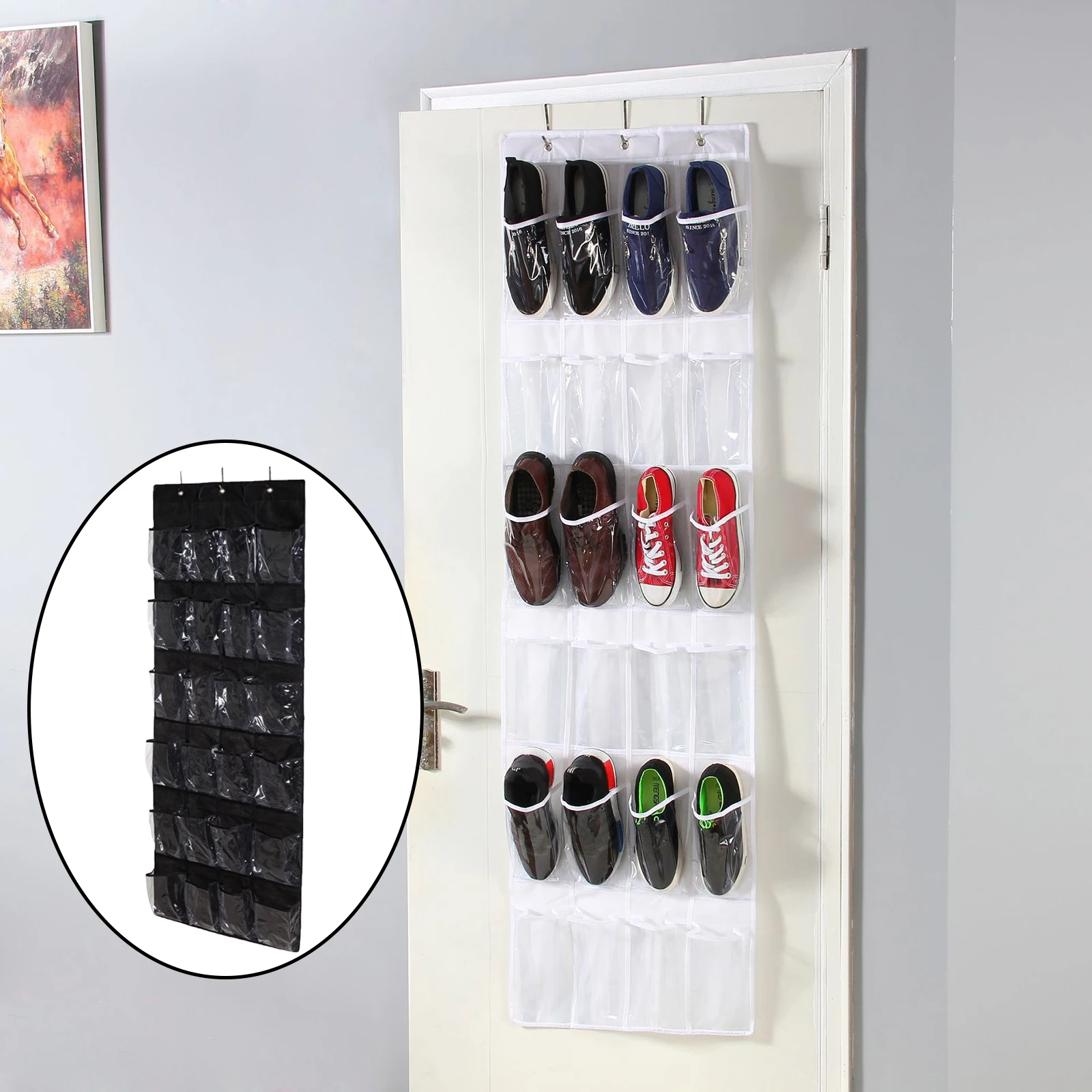 Over The Door Shoe Organizer Clear Hanging Shoe Rack Closet Shoe Organizer