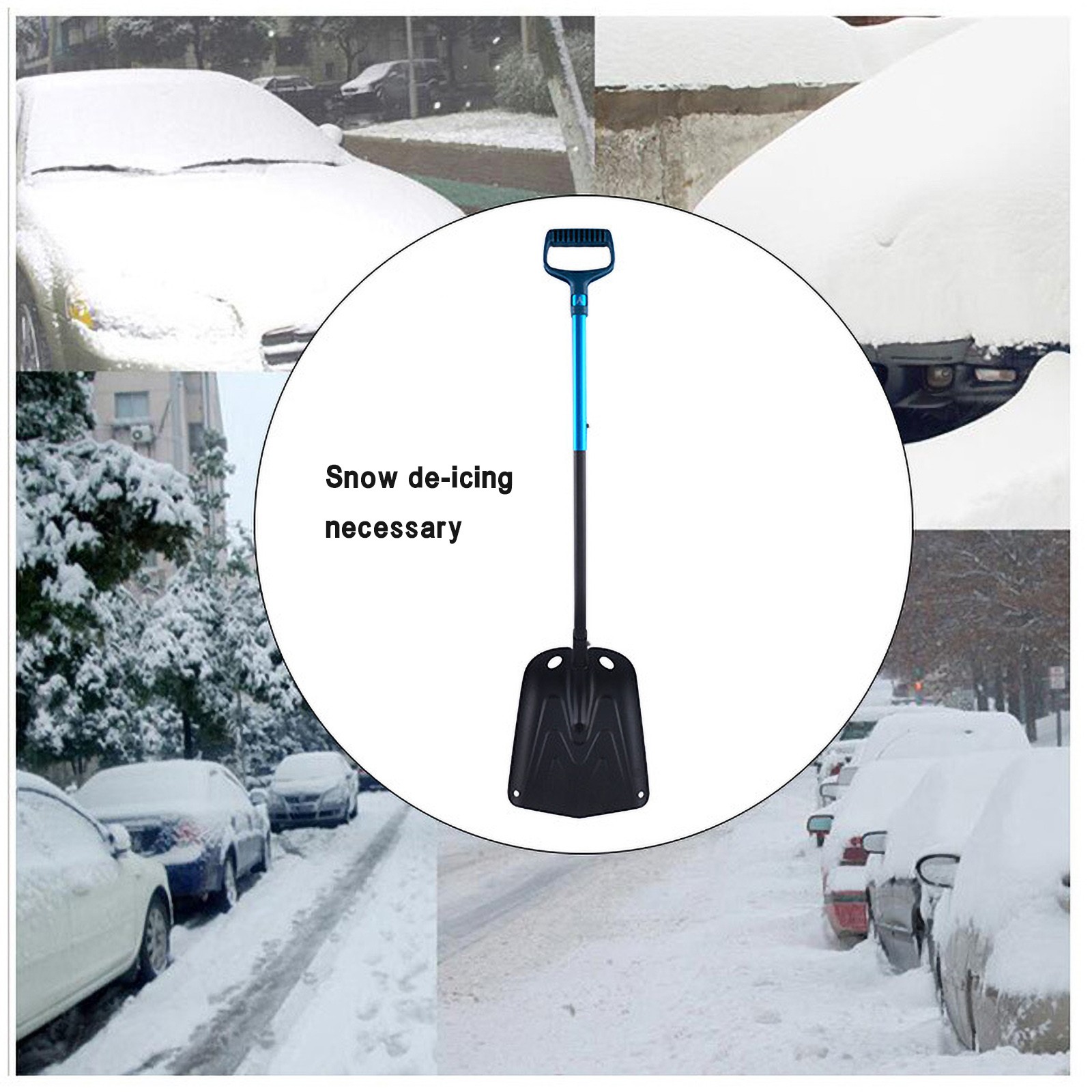 Pelle à Neige Télescopique Prime Garden ALPEN1 - Poignée En D, Bord Aluminium, 3 Longueurs (jusqu'à 81,5cm) - 9