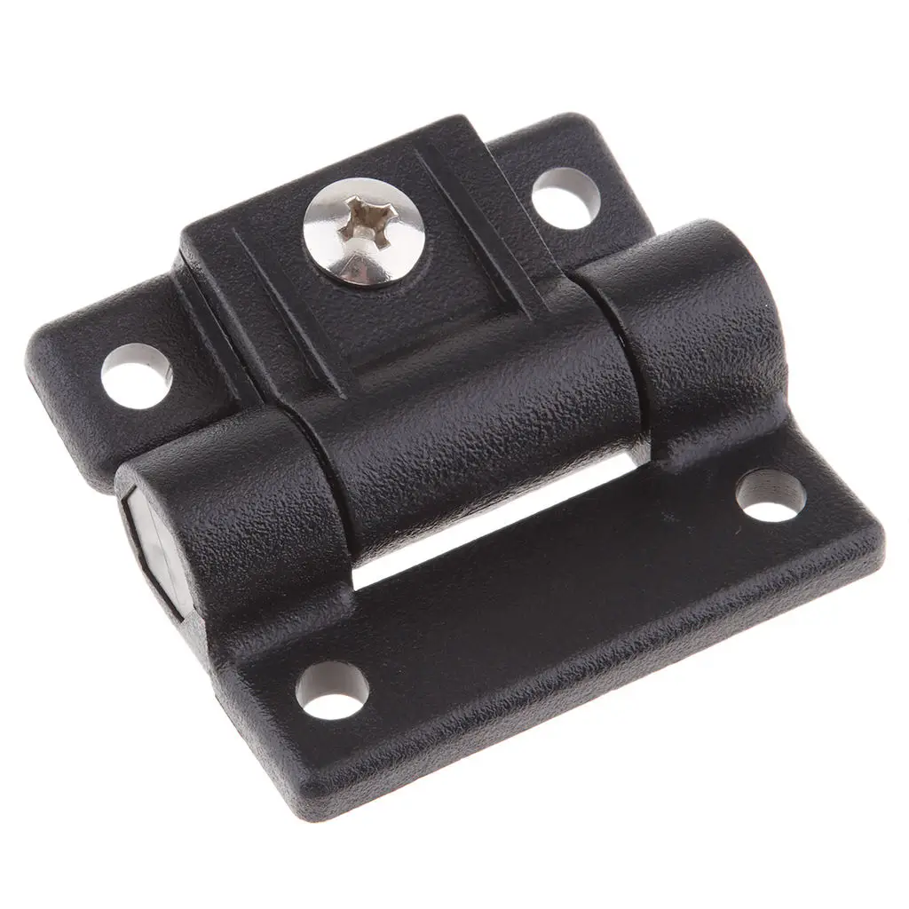 Black Reinforced Plastic Hole Door Cabinet Butt Hinge 2 Leaves 64mm x 57mm