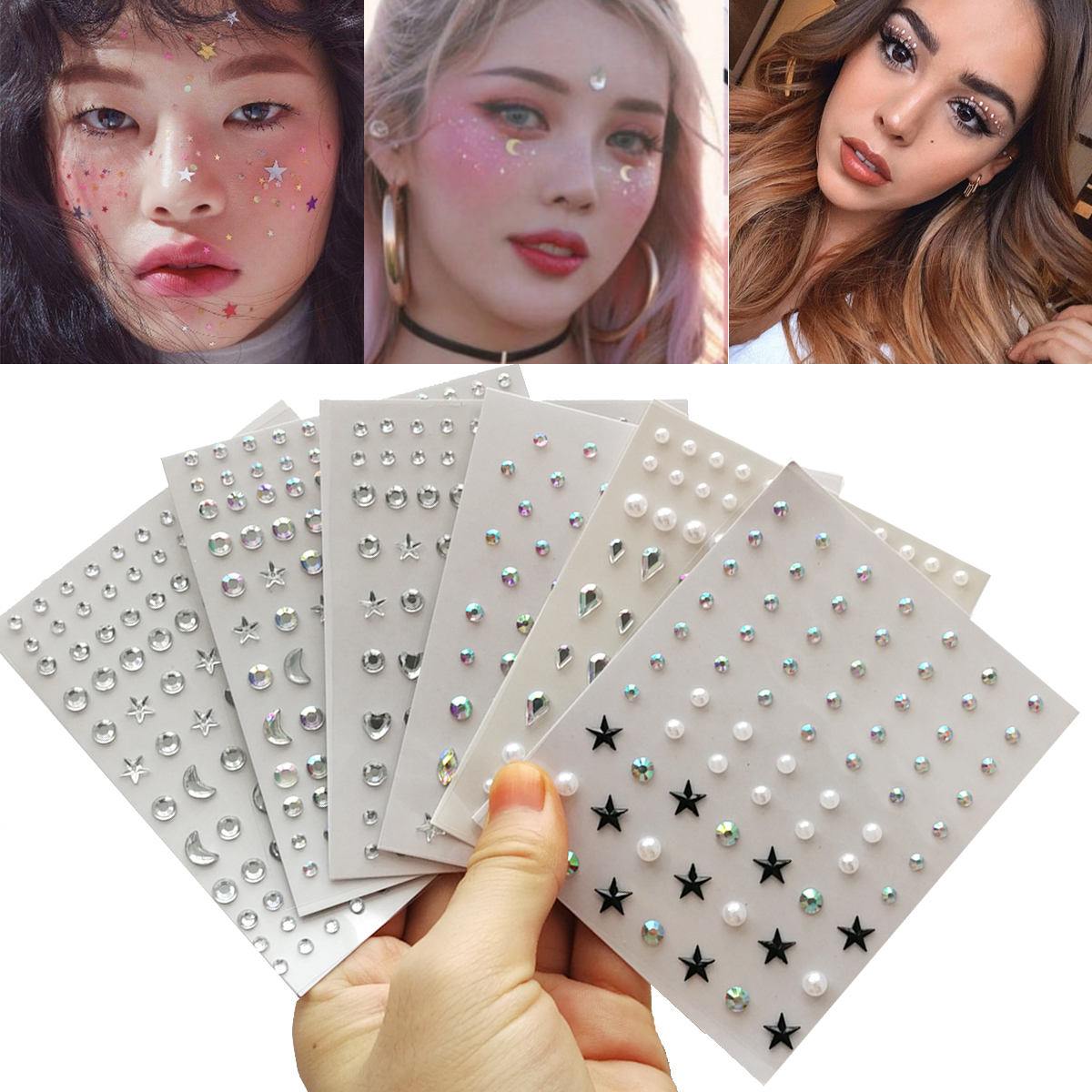 Best of Makeup Diamond Eyes Face Festival DIY Body Crystal Gems Tattoo Adhesive Rhinestone Nail Art Decoration Acrylic Eyeshadow Sticker Reviews & Tips