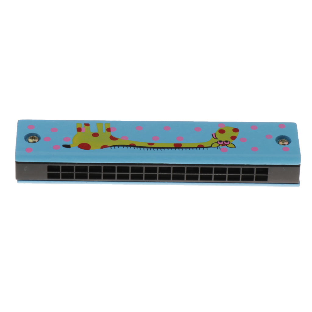 Wooden Cartoon Harmonicas Double-row 16-hole Mouth Organ Music Toy Giraffe