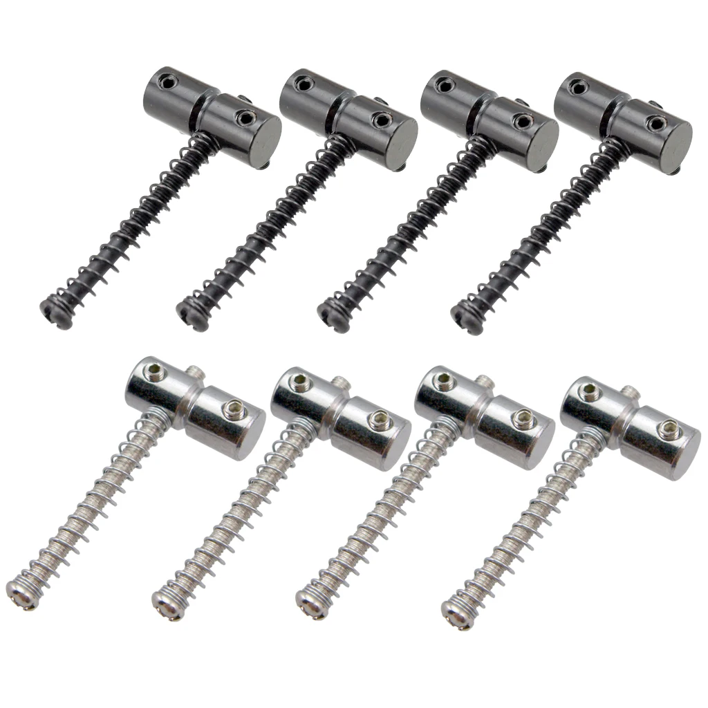 4PCS Guitar Bass Fixing String Replacement Bridge Saddles Set Zinc Alloy for Electric Bass Replacement