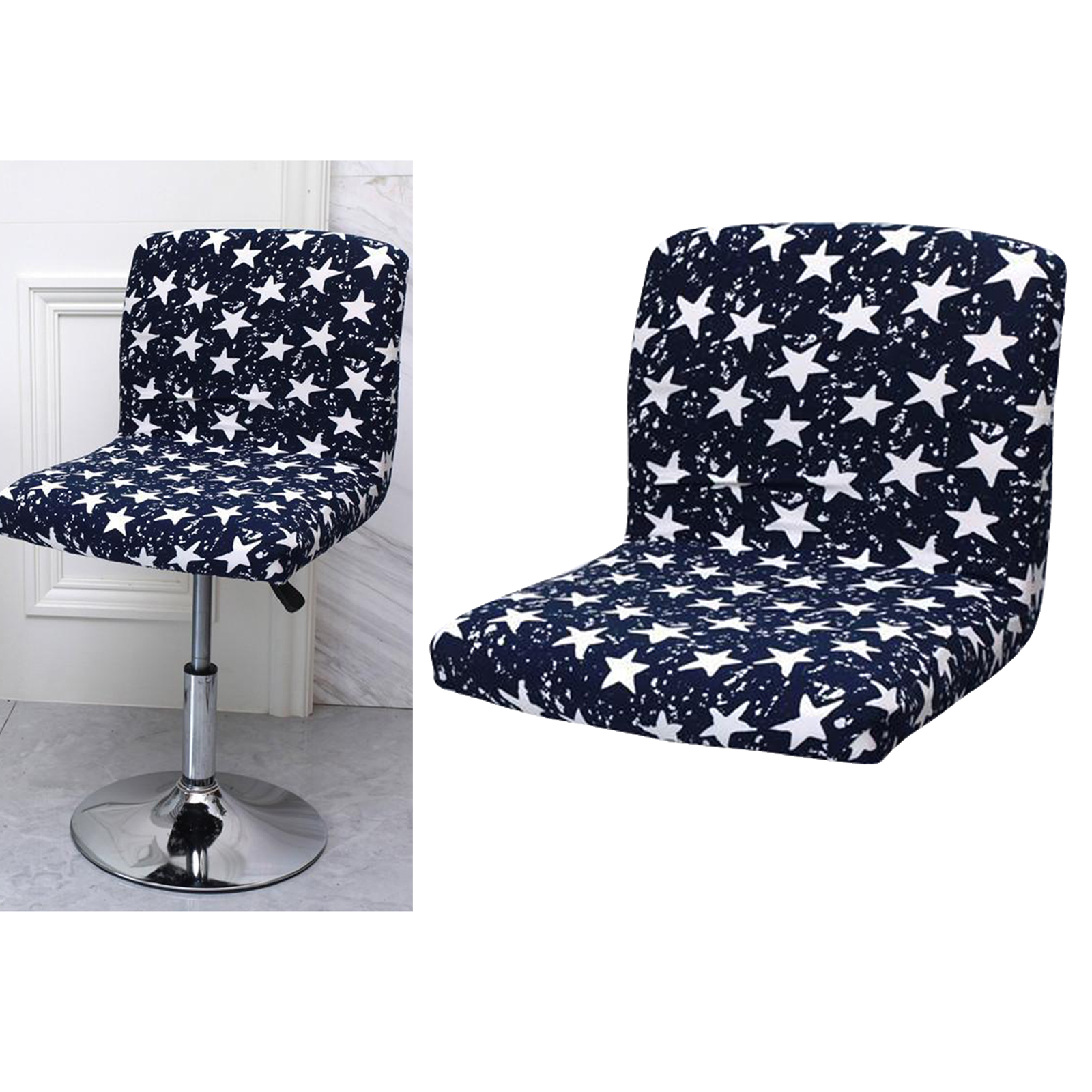 Counter Pub Stretch Stool Chair Slipcover Polyester Height Side Low Back Kitchen Hotel Dining Chair Cover Seat Cover Protector