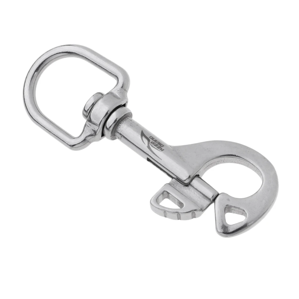 95mm 316 Stainless Steel Swivel-Eye Bolt Spring Snap Hook Eye Swivel Quick Hook Scuba Diving Hiking Camping Carabiner Pet Chain