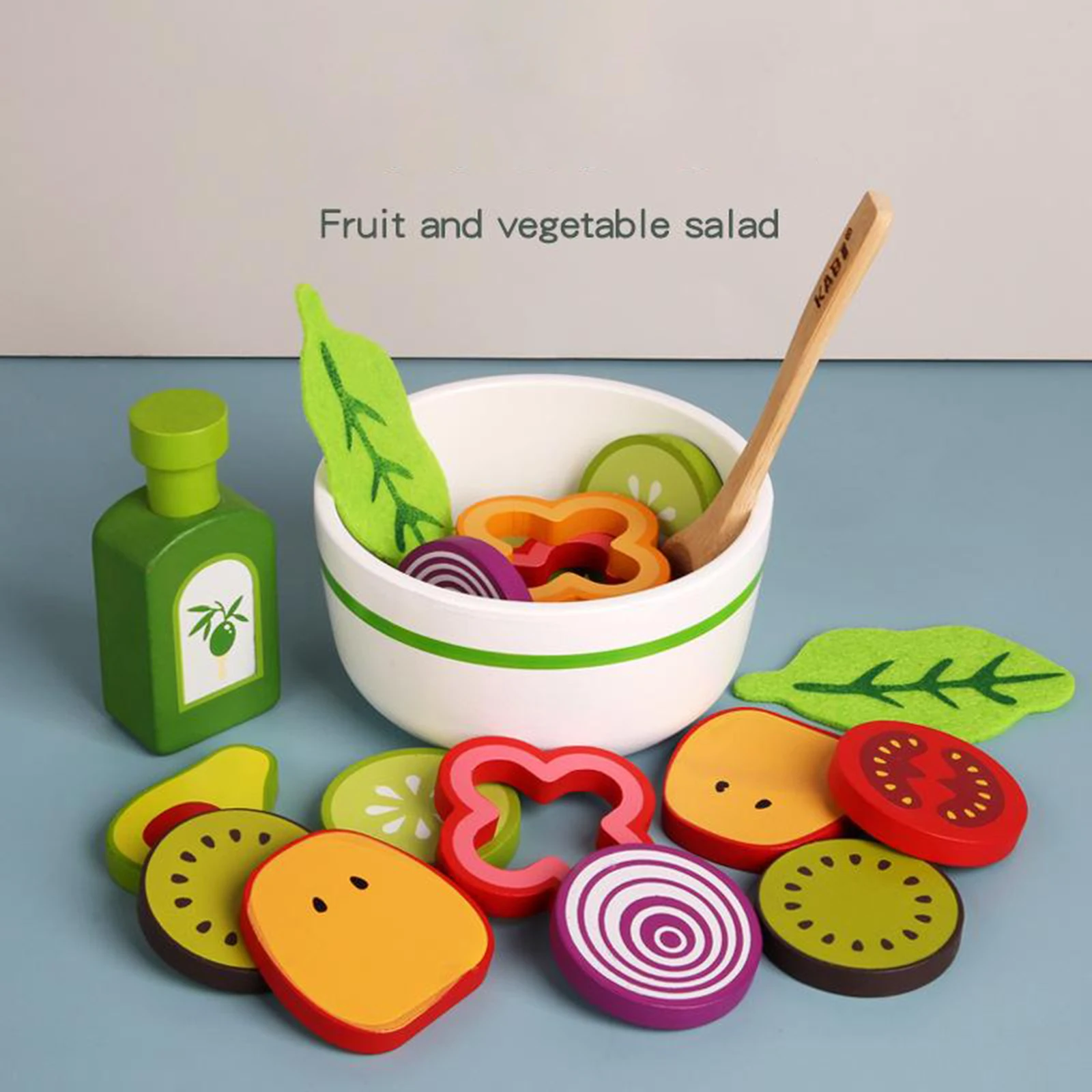 Children's Simulation Fruit and Vegetable ,Garden Salad Wood Play ,Kitchen Play