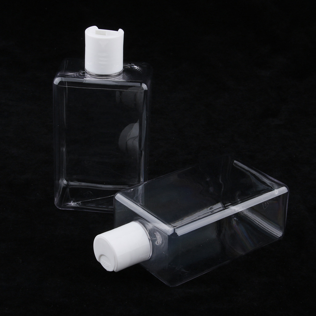 2Pcs 300ml Empty Plastic Bottles with Disc Top Flip Cap Travel Containers For Shampoo, Lotions, Liquid Body Soap, Creams