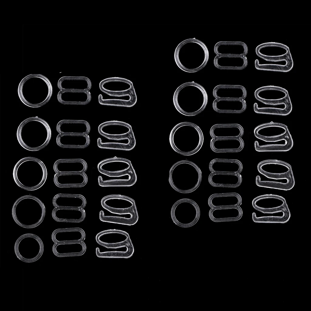 10 Sets Nylon Bra Lingerie Strap Clip Hook Slider O Ring Buckle Bikini Fasteners