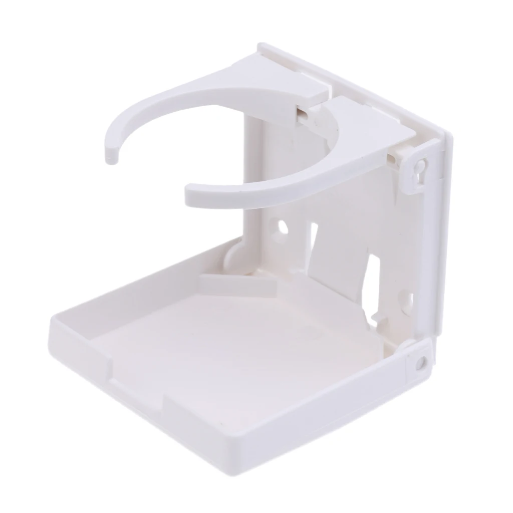 White Nylon Folding Drink Holder Cup Can Stand Bracket for Marine Boat Car Truck Caravan