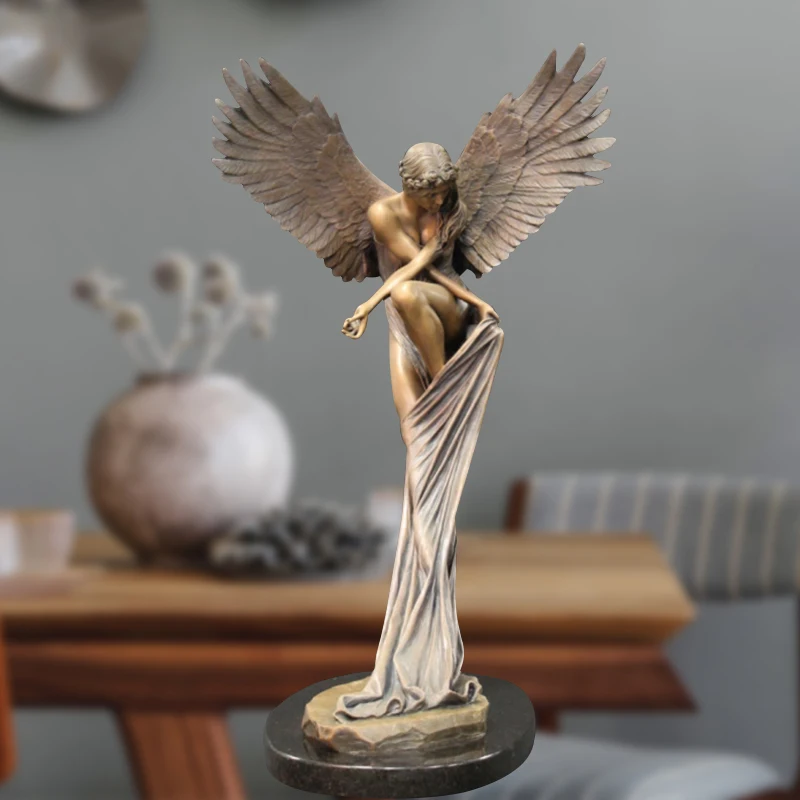 Redemption Angel Sculpture Creative Garden Decoration Angel Figurines Statue 