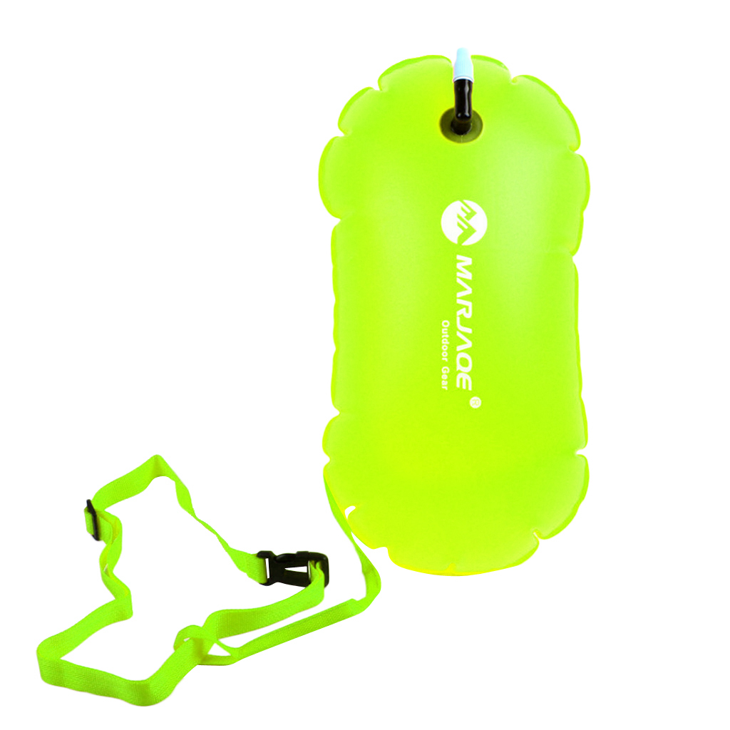 Fluo Yellow Swim Bubble Safety Buoy Float for Open Water Swimmers & Kayakers