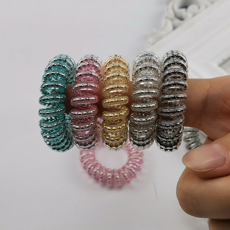 Neu Spirale Haar Krawatten Telefon Kabel Keine Falte Dent Leistungsstarke Grip Pferdeschwanz-halter Haar Zubehör für Frauen Mädchen – Detail 8
