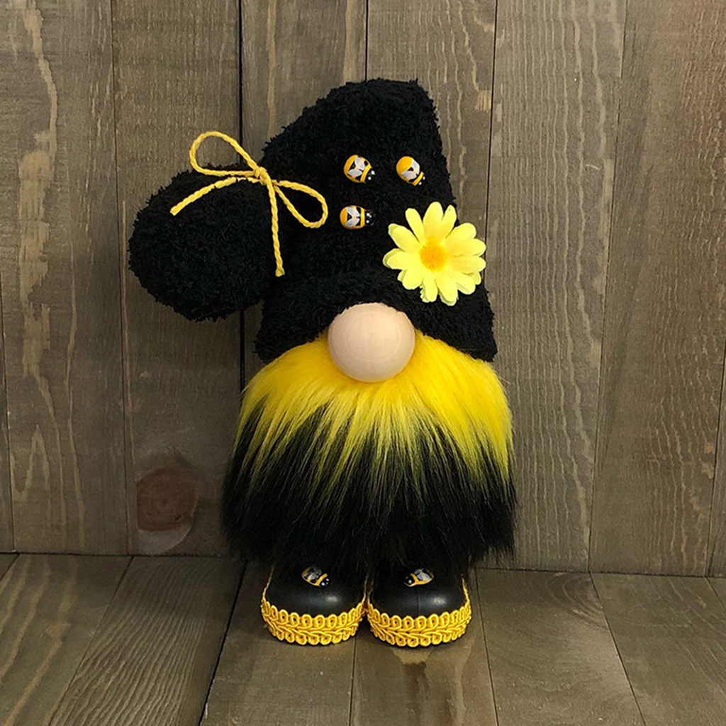 Bees Gnome Spring Fall Buffalo Farmhouse Elf Festival Dwarf Ornaments Figurines Desktop Decor Gifts for Kids