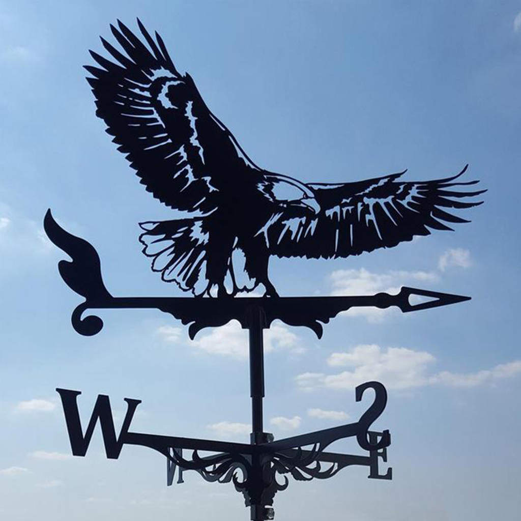Metal Weathervane Roof Mount Weather Vane Outdoor Garden Farm Ornament Decor