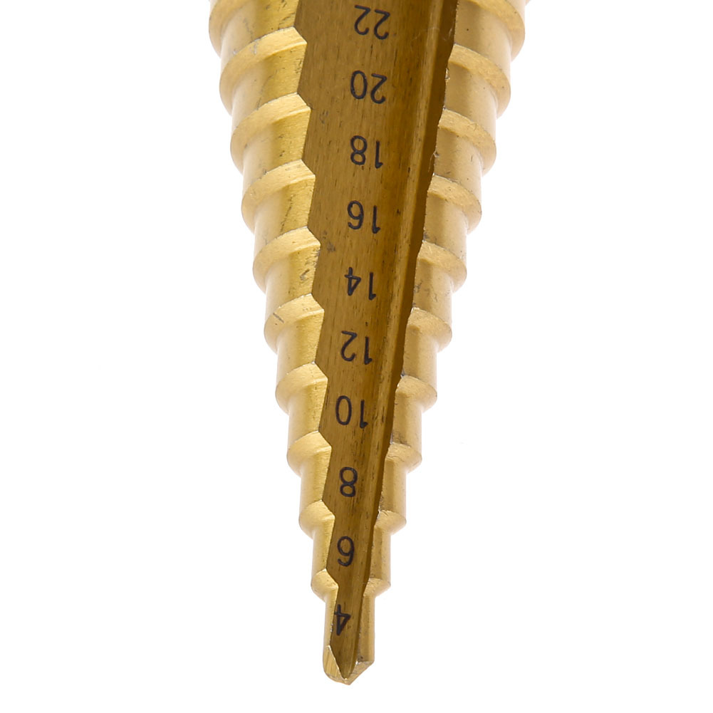 3pcs 1 / 4 " Titanium Coated Metal Hex Core Drill Bits Hss Step Drill Bit Set Cone Hole Cutter Taper Metric 4 - 12 / 20 / 32mm