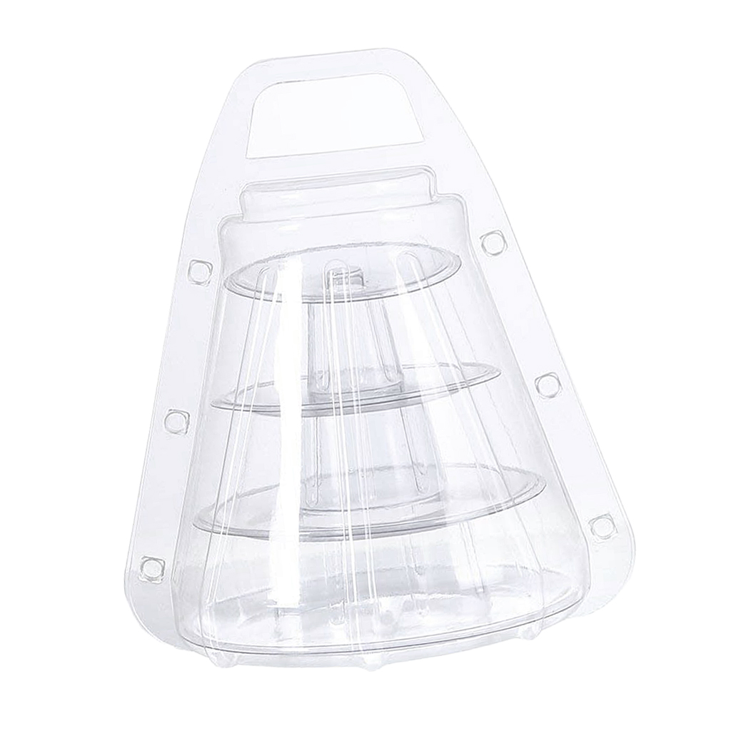 Clear 4 Tier Lightweight Plastic Macaron  Display with Carrying Case