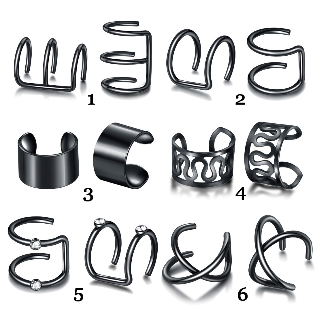 5/12PC Gold Farbe Ohr Manschetten Kein Piercing Ohr Clip Ohrringe Frauen Mädchen Bohemian Fashion Gefälschte Knorpel Ohrring schmuck Geschenk – Detail 13