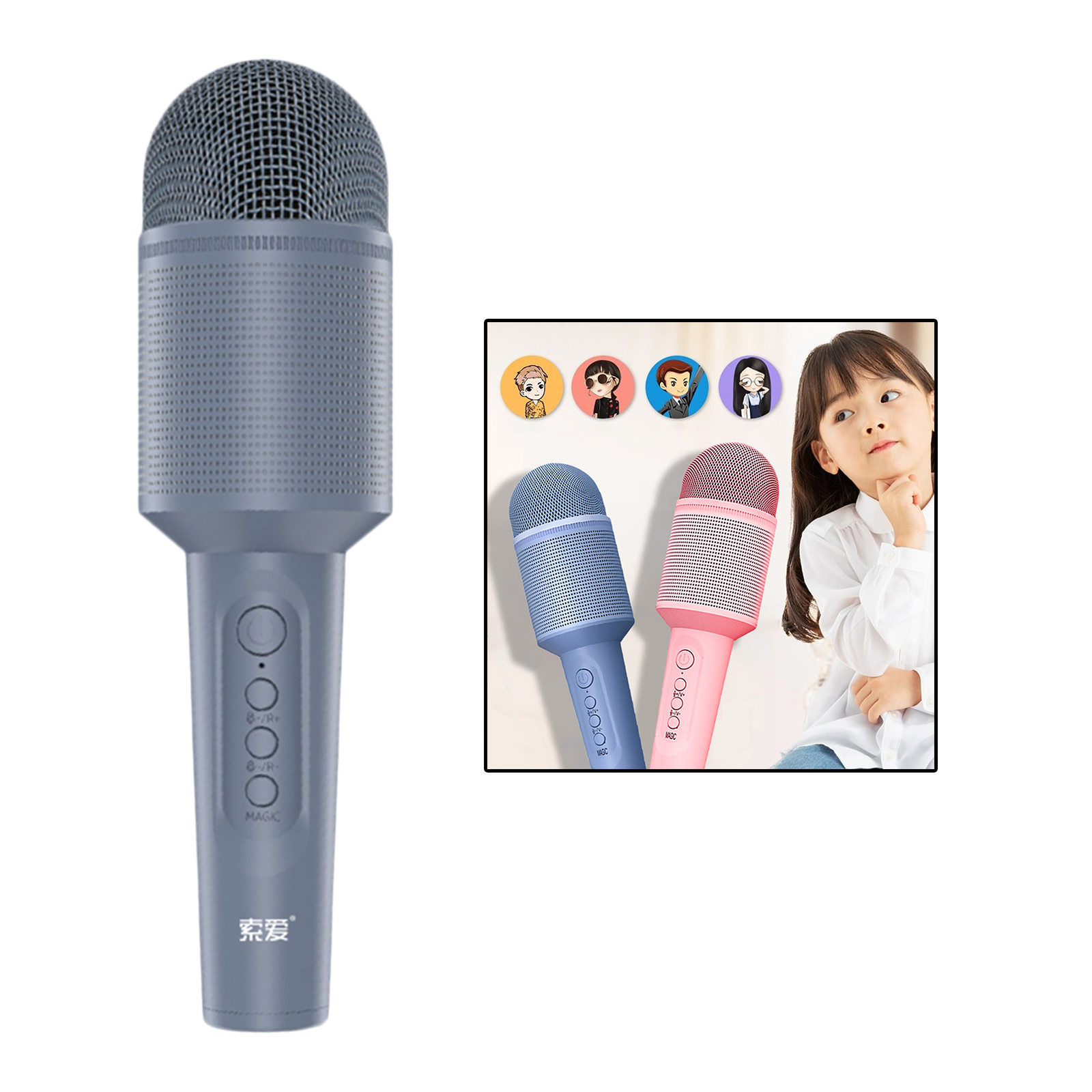 Bluetooth Wireless Microphone Handheld Karaoke Mic for Partys, Home KTV, Outdoor activities