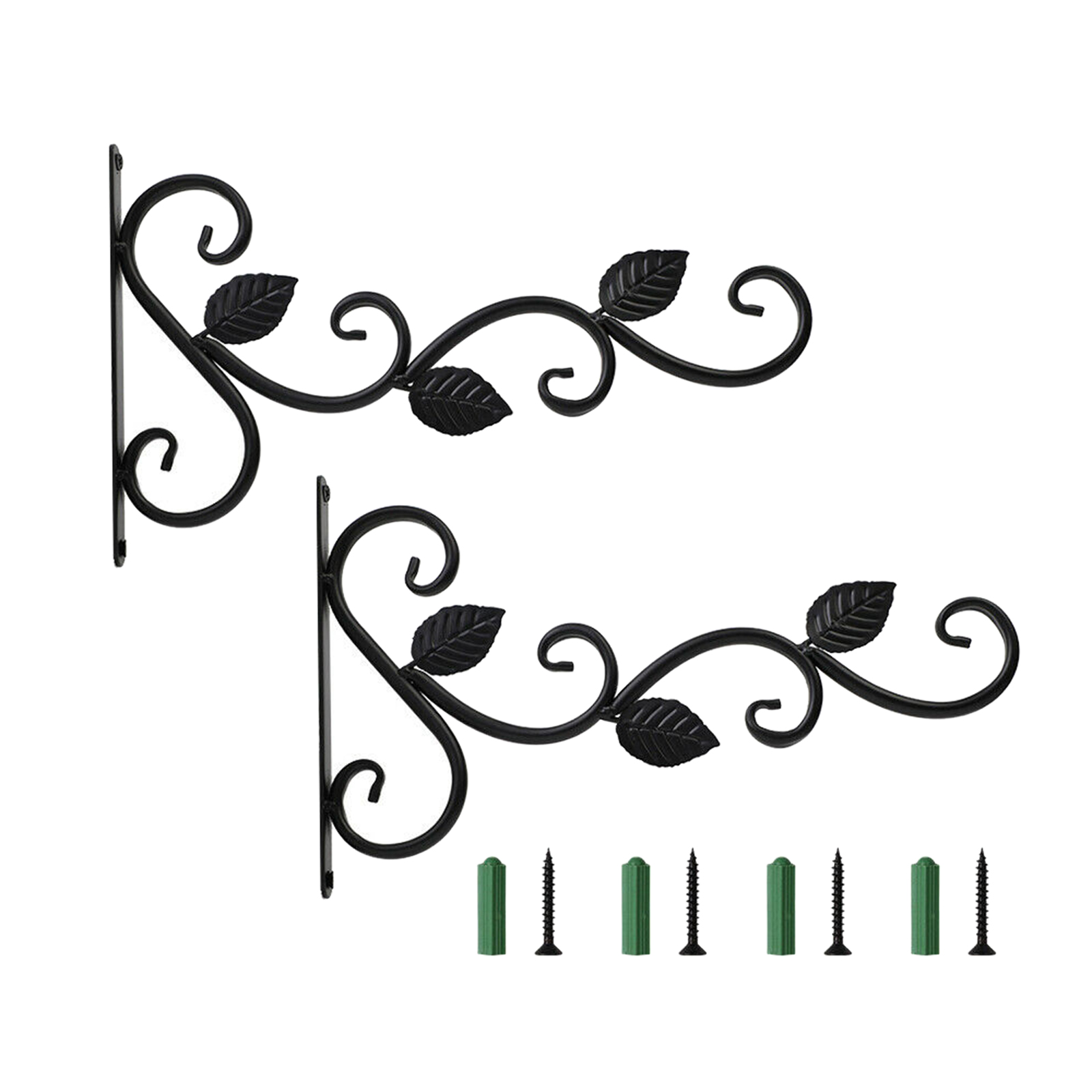 Heavy Duty Hanging Basket Brackets Leaf Shape Hooks Stand Flowerpot Holder Deck Porch Garage for Lanterns