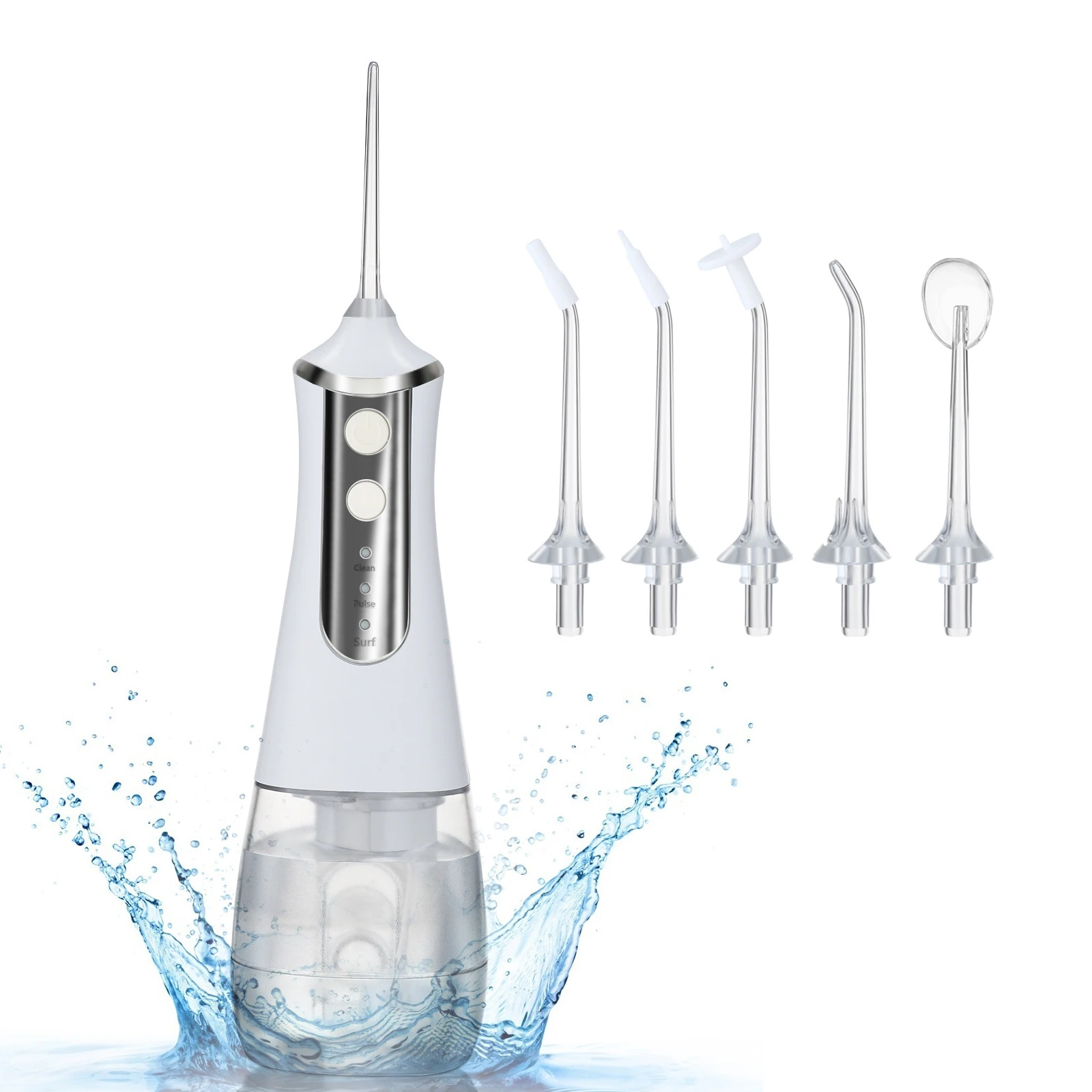 Water Flosser Oral Irrigator Waterproof 350ml Portable Whitening Tongue Scaling Tooth Stain Removal for Home Travel