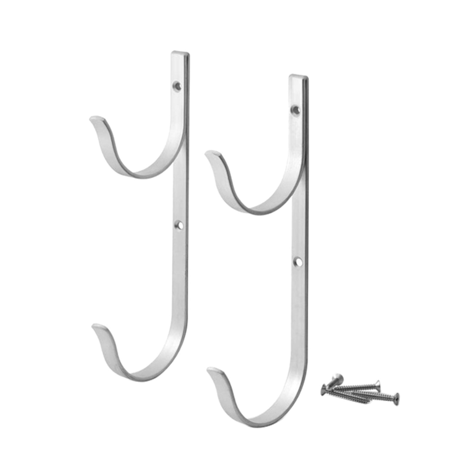 Pool Pole Hanger 2pcs Silver Aluminium Holder Set Swimming Pool Aluminum Pole Hanger Hook for Telescoping Poles