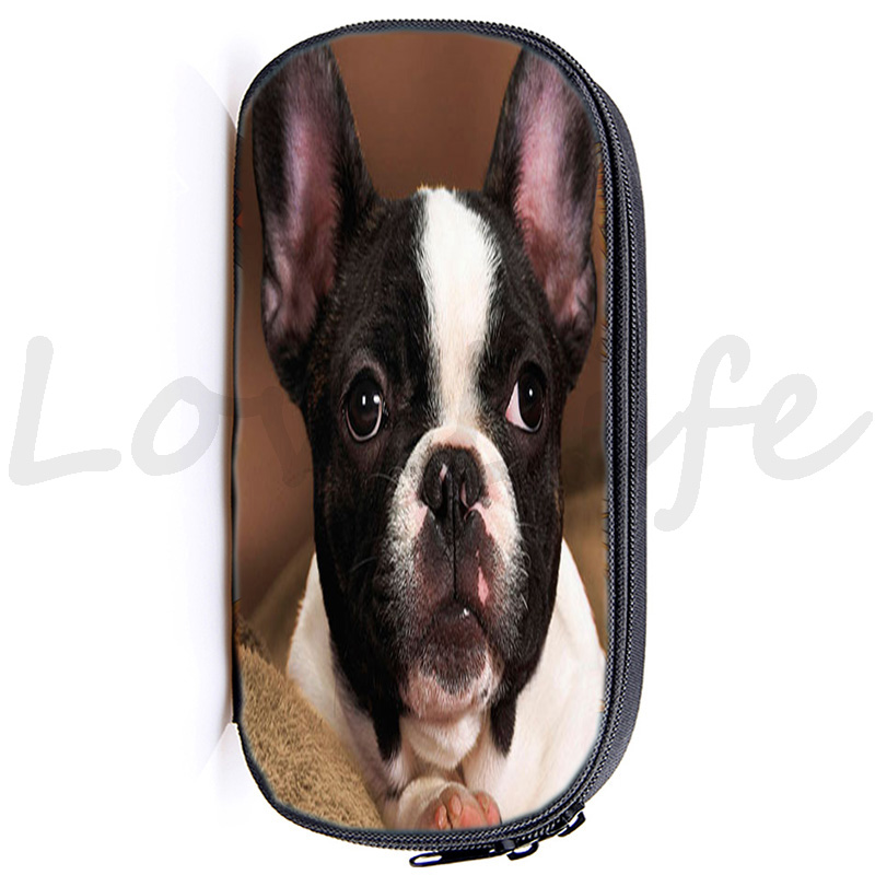 boston terrier saco de papelaria bulldog escola