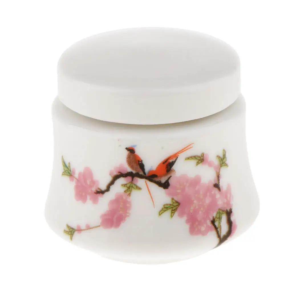 Retro Floral Ceramic Storage Jars Pots Container for Makeup Face Powder, Tea, Sugar, Favors ,Herbs, Spices 25ML