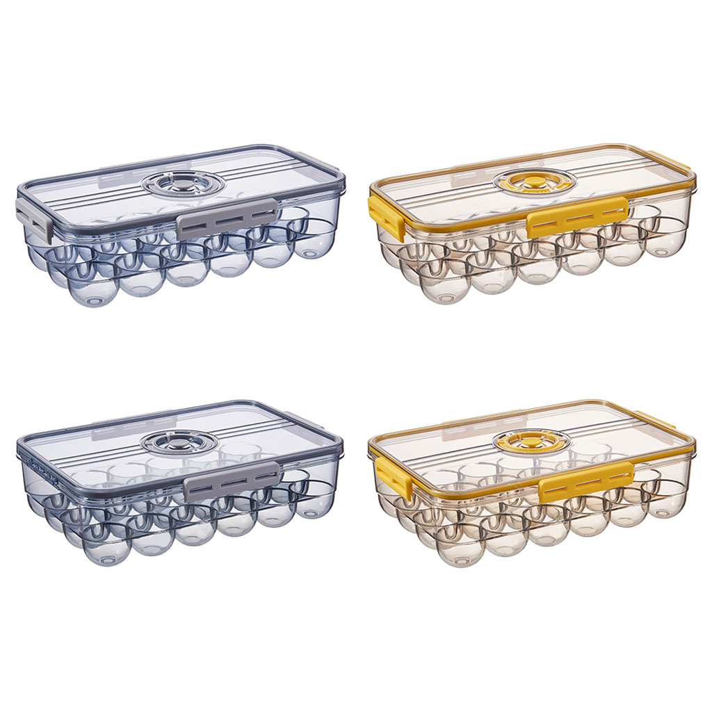 Egg Holder Storage Box Plastic Egg Tray Holder Refrigerator Crisper Container Portable Organizer Bin Lid Kitchen Tools