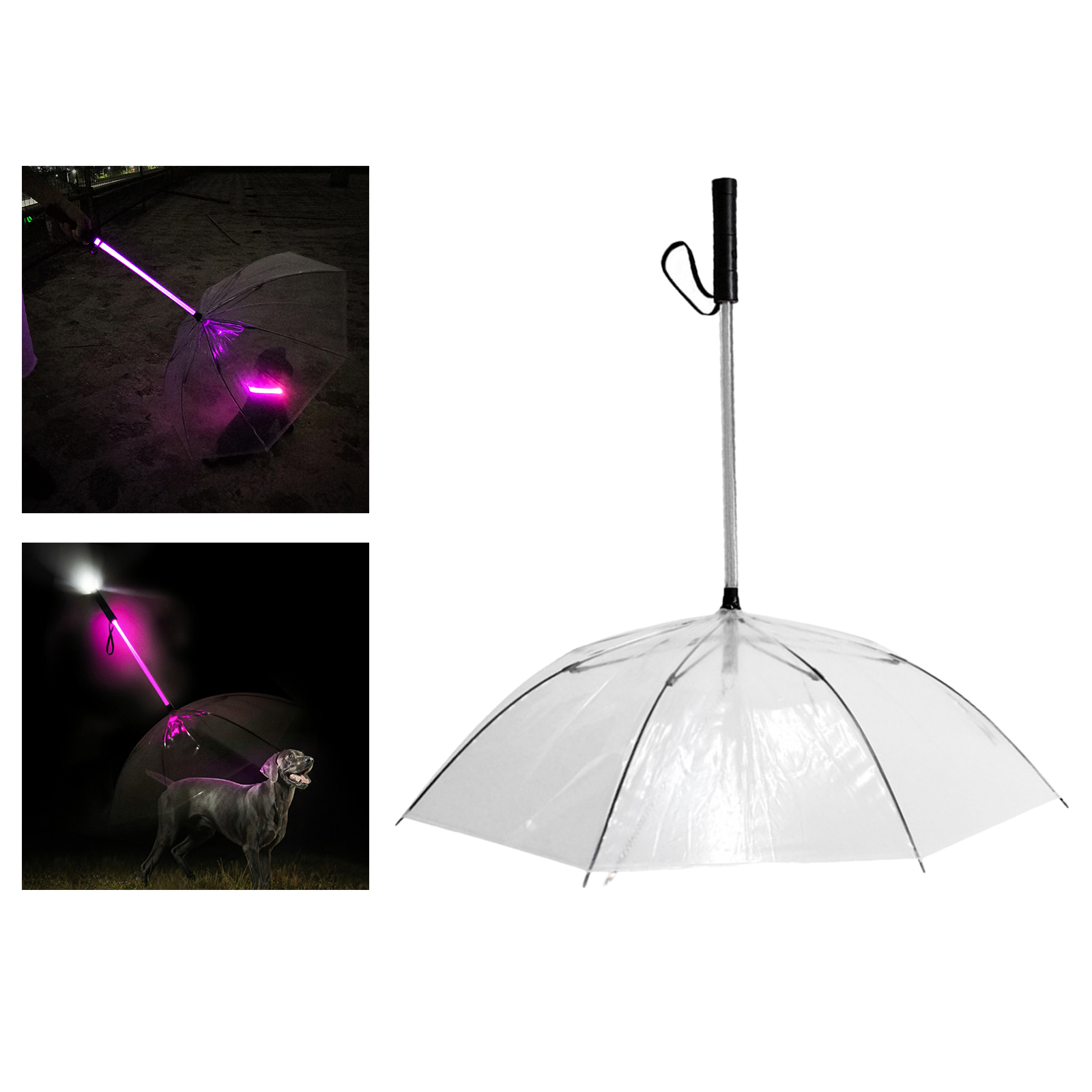 Dog Rain coats Cover Umbrella Walking Waterproof Clear Cover Built-in Leash Rain Sleet Snow Pet Umbrella Raincoats