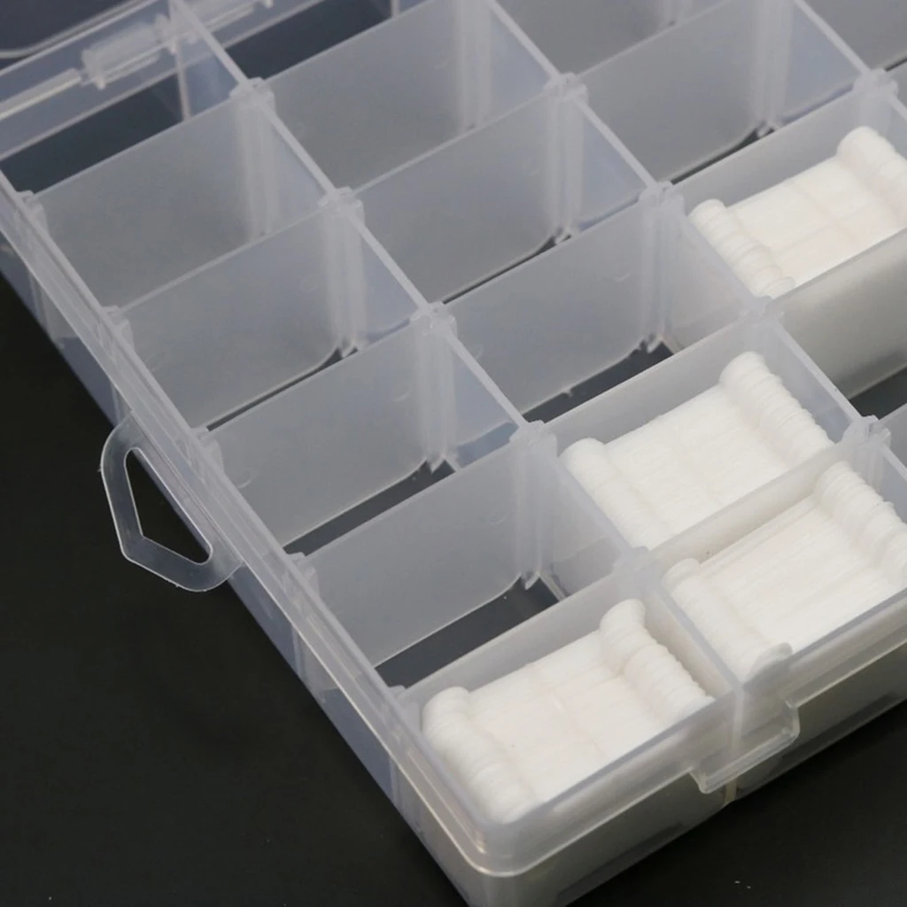 Adjustable Grids Storage Case with 100 Floss Bobbins and 5 Sheets Marking Stickers