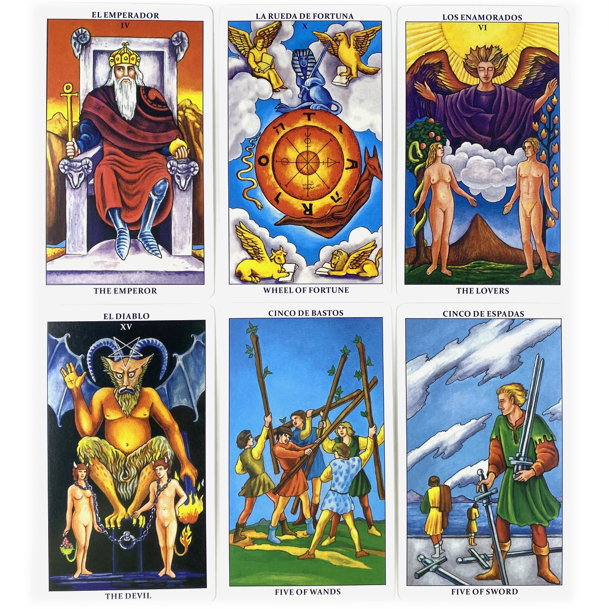 El Diablo Y El Emperador Tarot The Classic Tarot Deck Leisure Party Table Game High Quality Fortune  telling Oracle Cards With PDF Guidebook English Spanish|Board Games| -  AliExpress