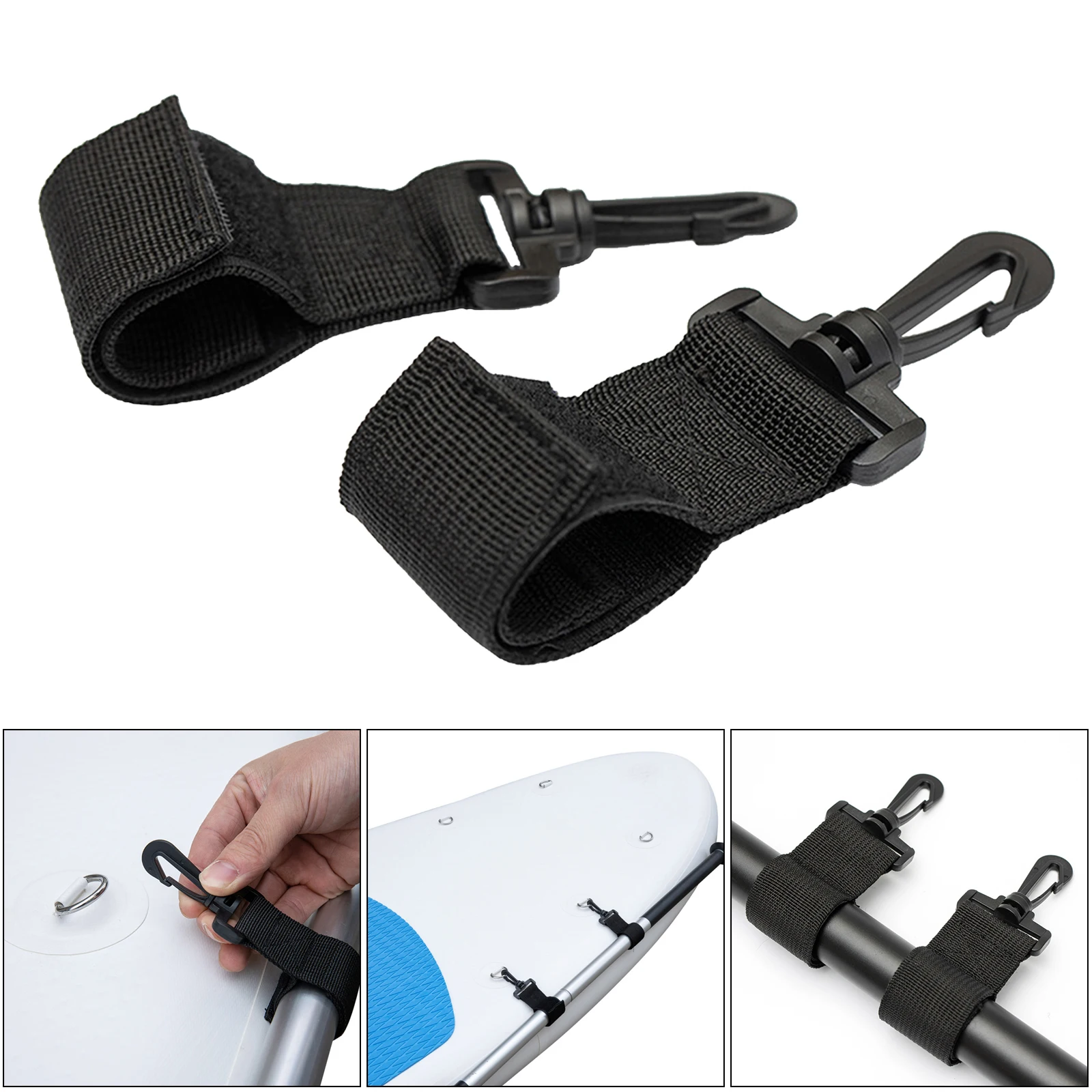 2PCS Kayak Paddle Keeper Oar Strap Attach To Any Place Holder Snap Clip Buckle 