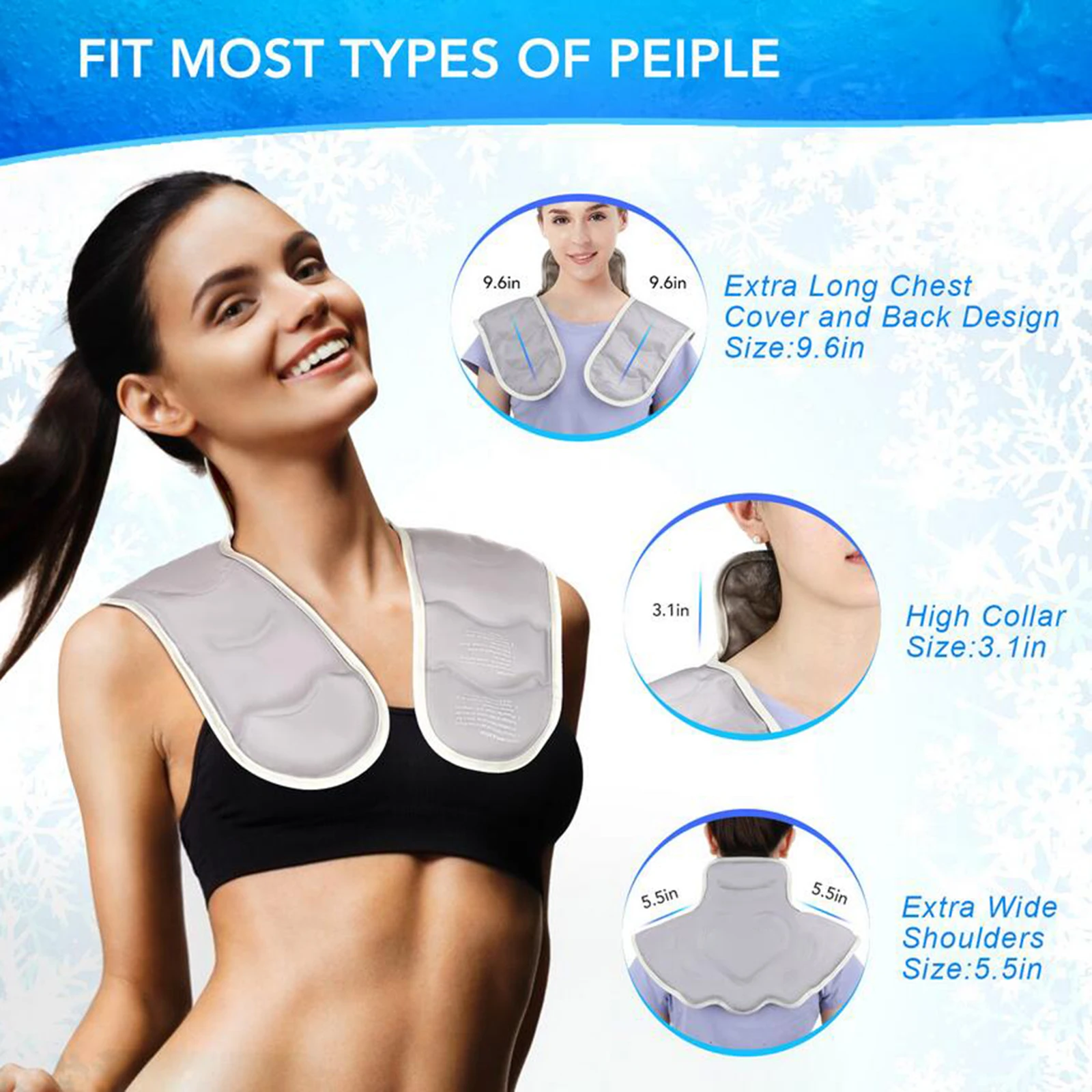 Hot & Ice Gel Ice Pack Wrap for Neck Shoulder Pain Muscle Tension Adjustable Strap Neck Pain Injuries Cooler Pack