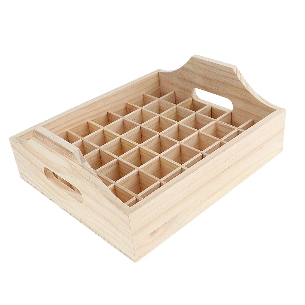 42 Grids Handmade Natural  Oil Bottle / Amber Glass Bottle Display Storage Box Carrying Case