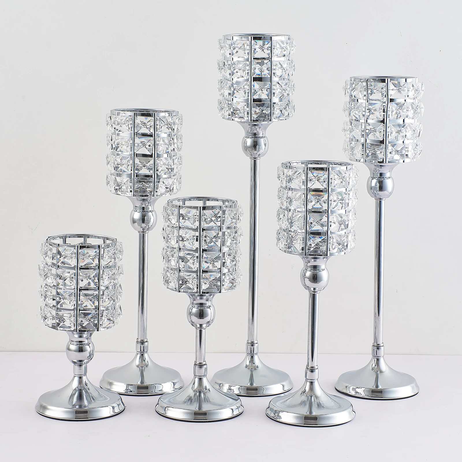 Crystal Candle Holders Centerpieces Piller Candle Mosaic Candle Holder Stand Tea Light Candlestick Holder for Table Decors